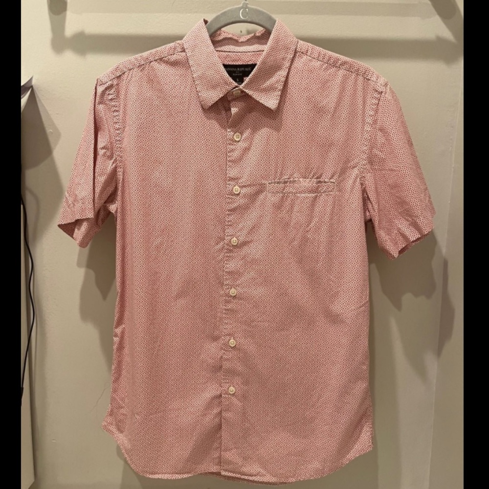 Banana republic patterned short sleeve button up